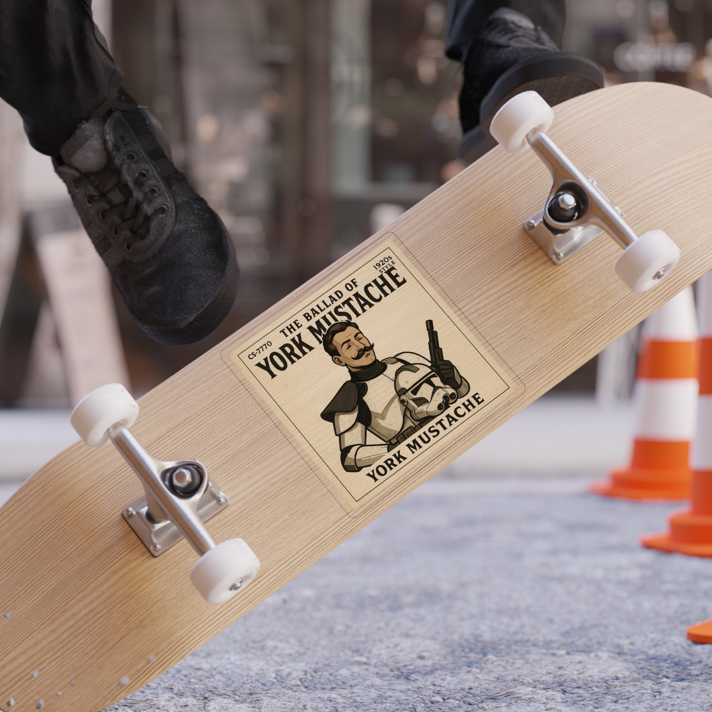 The Ballad of York Mustache Music Art Sticker