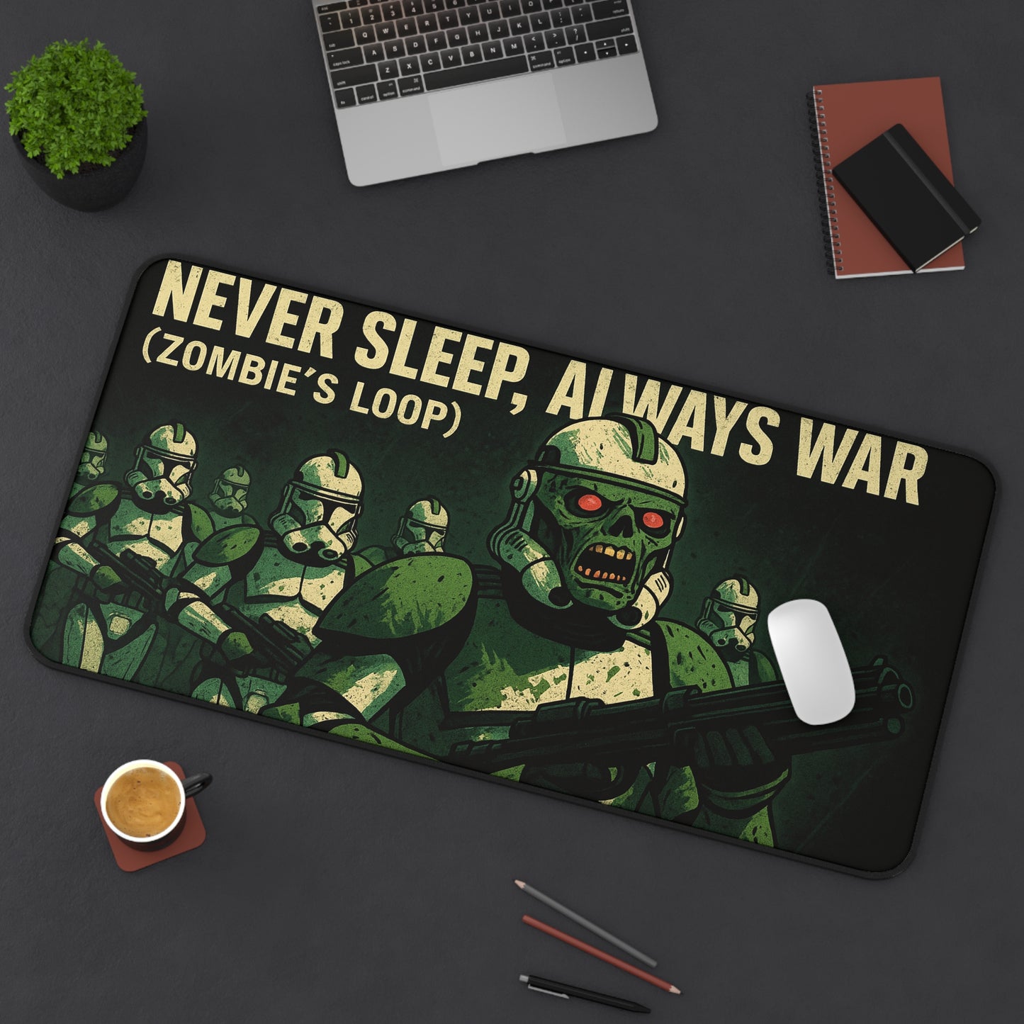 Never Sleep Always War Music Art Desk Mat