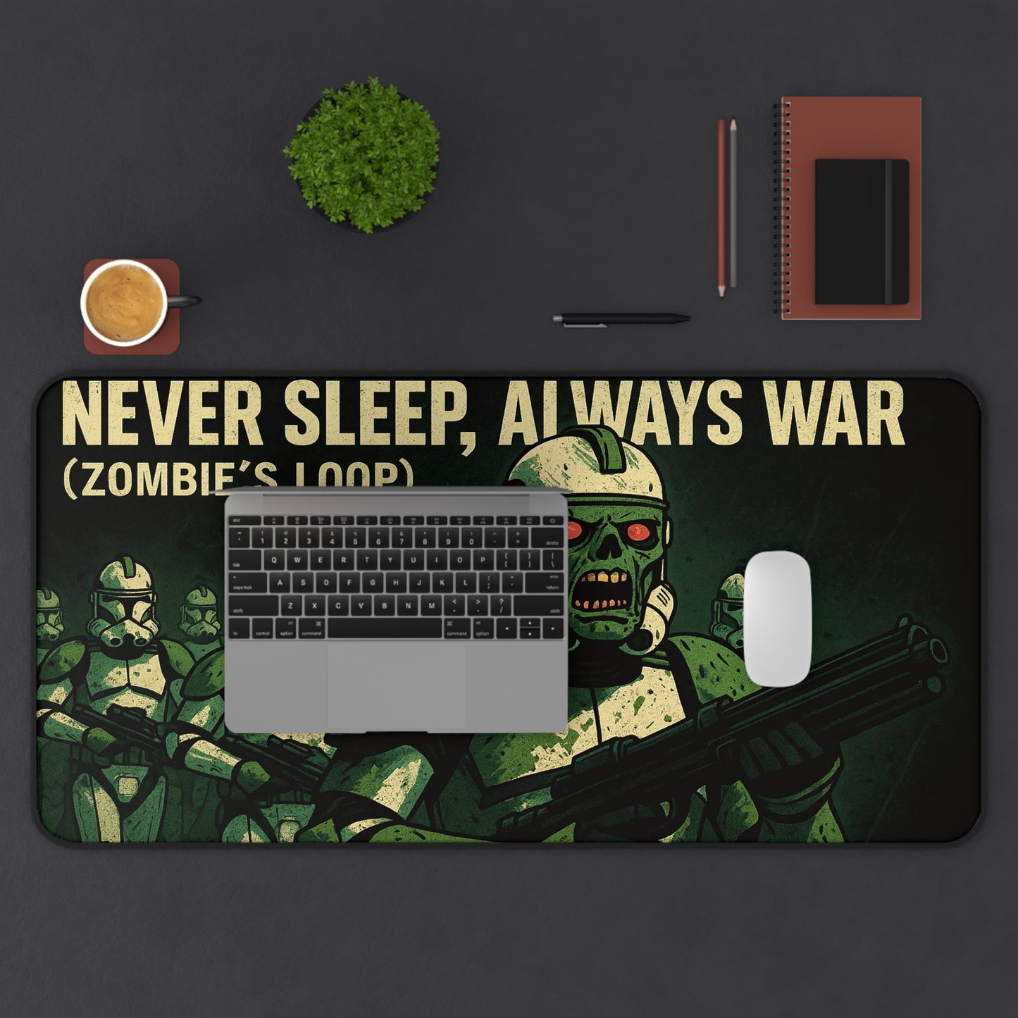 Never Sleep Always War Music Art Desk Mat