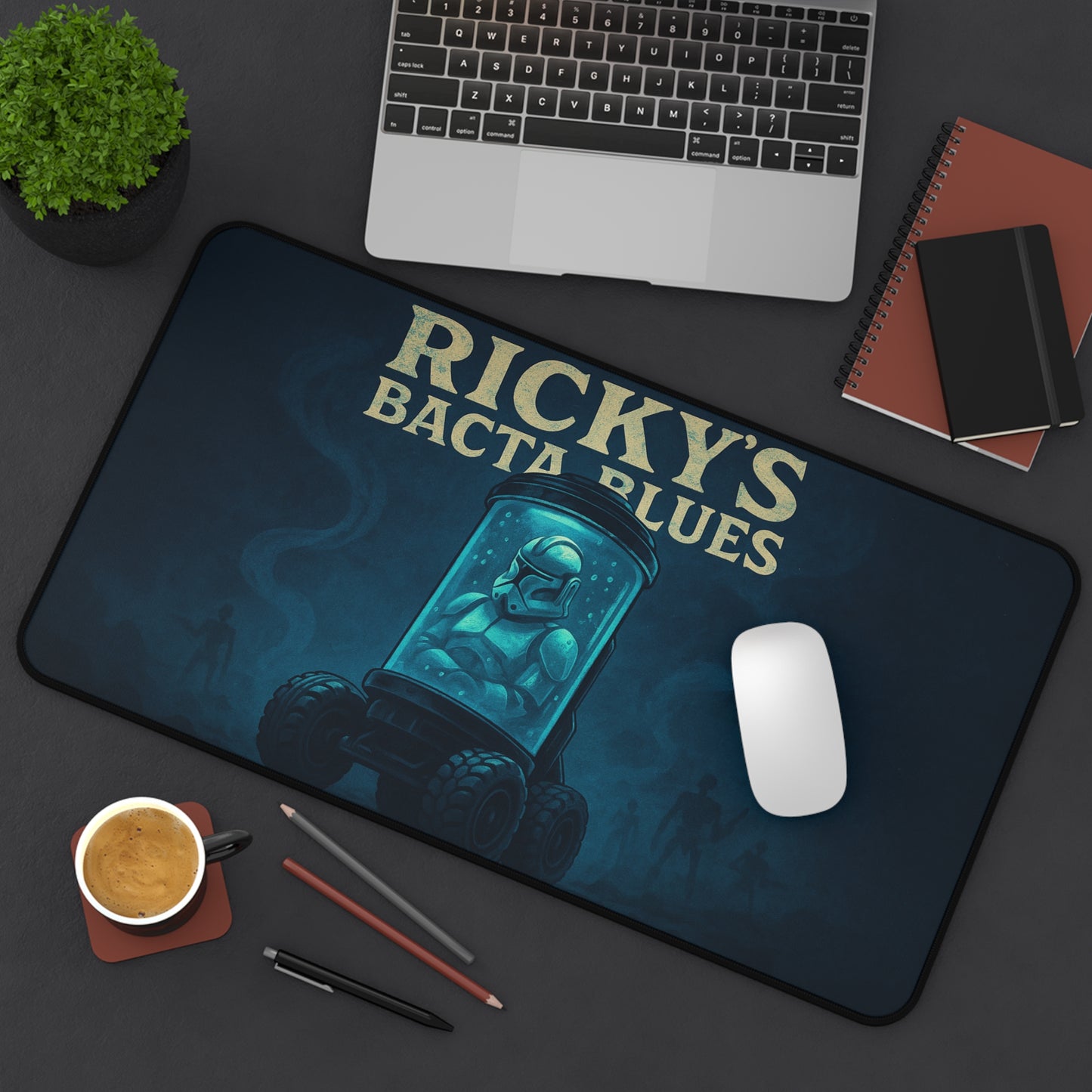 Rickys Bacta Blue Music Art Desk Mat